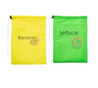 GXFCAI Bolsa de conservación de plátano, bolsa de almacenamiento de frutas y verduras, bolsas de malla reutilizables con cordón para almacenamiento de frutas y verduras, 2 unidades amarillo y verde