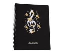 GXGM 1 Artículo Cuaderno Apilable, Portafolios de Música, Carpeta A4 para partituras, con 30 Páginas / 60 Bolsillos, Clave de Sol Escribible Bolsa para Carpetas de Música