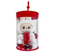 GXGM 1 Pcs Unidad lαbubu Box,Funda Protectora Transparente de PVC lαbubu,Bolsa Colgante Antipolvo lαbubu,Para Muñecas,Con Hebilla Antirrobo+llavero+Bola de Colores,Regalos para Niñas(Rojo)