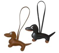 GXGM 1 Pieza Llavero Perro Salchicha, Llavero de Cuero con Colgante Perro Salchicha, Idea de Regalo para Personas (Mujeres, Hombres, Niños) (2 colores)