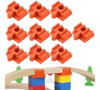 GXGM 10 Piezas Rails Du Train 4 * 3.2 * 1.9Cm, Conectores De Vía De Hueso De Perro De Madera Adaptador De Vía De Tren De Madera Piezas De Conector, Para Hacer Vías Tren Madera Juguete(naranja,D)