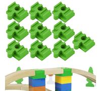 GXGM 10 Piezas Rails Du Train 4 * 3.2 * 1.9Cm, Conectores De Vía De Hueso De Perro De Madera Adaptador De Vía De Tren De Madera Piezas De Conector, Para Hacer Vías Tren Madera Juguete(verde,G)