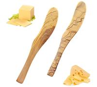 GXGM 2 Pcs Cortador de Mantequilla de Madera,Cuchillos de Madera para Untar Queso,Multifunción,Cuchillos de Mesa de Madera,Queso Untar,Adecuado para Untar Mantequilla,Mantequilla de Cacahuete