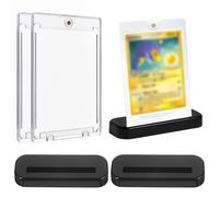 GXGM 2 Piezas Presentoir carte pokemon,2 Piezas Magnetic Card Holder 35PT Magnéticas Tarjetero Protección UV Transparentes para Magic, MTG, Deportes, Béisbol, Fútbol