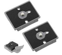 GXGM 2 Placas De Liberación Rápida Manfrotto Con Tornillos De 1/4" A 3/8", Compatibles Con Manfrotto 200Pl (Gris)
