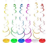 GXGM 24 Piezas De Decoración De Los Años 80,Serpentinas Decorativas Para Fiestas Temática De Los 80,Cumpleaños,Serpentinas Espirales Colgante Globos Decoración Set Rock Neón,Disco,Estilo Retro