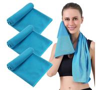 GXGM 3 Piezas Toalla Secado Rapido,Perfectas para el Deporte - Toallas Refrescantes para el Gimnasio,El Tenis, los Viajes, el Yoga, Unisex (Azul)