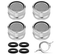 GXGM 4 Piezas Filtro de Agua para Grifo, Aireador de Grifo de Cocina, Aireador de Grifo de Cocina, Aireador de Grifo de Baño, Filtro de Fregadero de Baño, con 4 Juntas y 1 Llave Cromada