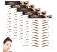 GXGM 5 Piezas Cejas Adhesivas Auténticas con Forma De Cabello, Impermeable Larga Duración, para Mujer Hombre Unisex, Maquillaje