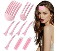 GXGM 9 Pieces Pinzas Pelo Mujerr, Pinzas Para Dar Volumen,Pinzas Pelo, Rizadores De Raíz Y Extensiones Para Cabello Esponjoso (Rosa,B)