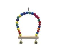 GXGM Columpio de madera Columpio de madera para pájaros Juguetes para loros Columpio navideño multicolor para periquitos