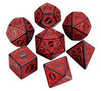 GXGM Dados poliédricos de dos colores para juegos de mesa de cartas Dungeons and Dragons RPG DND MTG W20 W12 W10 W8 W6 W4 (rojo), 7 piezas