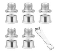 GXGM Kit Monoplato Mtb Tornillos Plato Bicicleta Aleación Aluminio Doble Platos Chainring Bolts con Llave Fija para Bicicleta de Carretera, Bicicleta de montaña, plateado