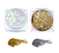 GXGM Purpurina Líquida para Maquillaje Festival, Gel Chunky Glitter Corporal, Brillantes para la Cara, Cabello y Cuerpo para Halloween 2Piezas