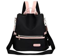 GXGM Zaino Donna, Cuero Duro Impermeable en Nylon, Grande Capienza, Leggero E Alla Moda, Adatto Agli Spostamenti Quotidiani, Al Lavoro E Ai Viaggi, (Negro)