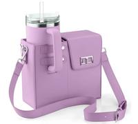 GXGSDM Bolso bandolera for botellas de agua, bolso de mano for mujer, bolso de viaje con soporte for botellas de agua y correa ajustable for el hombro, bolso bandolera portátil for exteriores(Purple)