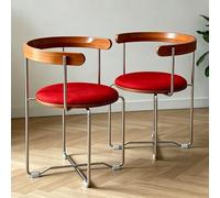 GXHYSW Silla Plegable de Madera Vintage, Taburete Plegable con Respaldo para Comedor, Ahorra Espacio, Silla Plegable Portátil para Cocina y Salón,Red/Fabric,2pcs