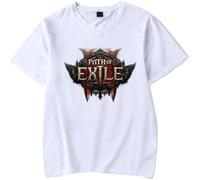 GXHZHXJC Path of Exile 2 Merch - Camiseta moderna con cuello redondo y manga corta, para hombre y mujer, ropa de calle, blanco, L Alto