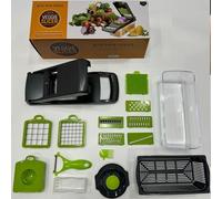 GXIQYL Picador y cortador de verduras multifuncional 16 en 1 - Picador de cebolla, rallador de queso, cortador de cubos y picadora de ajo - Herramienta de preparación de alimentos para eficiencia en