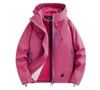 GXJIXf 3-in-1 Fall-Winter Coats with Hood, 2026 New Snow Ski Jacket, Waterproof Windproof, Fleece Lined, for Women and Men (Pink,XXL)