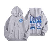 GXJIXf Cute Palm Puff Hoodie, Girls' Preppy Sweatshirts, Fleece Lining Pink Flower Hoodies, Gift for Women & Girls (B-Gray,XL)