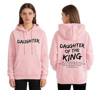 GXJIXf Daughter of The King Hoodie, Bible Verse Sweatshirt, Christian Hoodies for Women (Pink,XL)