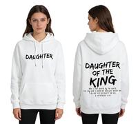 GXJIXf Daughter of The King Hoodie, Bible Verse Sweatshirt, Christian Hoodies for Women (White,M)