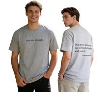 GXJIXf Dear Person Behind Me T-Shirt, You Are Enough Shirt, Mental Health, 100% Cotton, for Women & Men (Gray,XL)