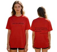 GXJIXf Dear Person Behind Me T-Shirt, You Are Enough Shirt, Mental Health, 100% Cotton, for Women & Men (Red,M)