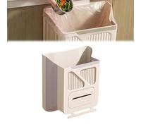 GXJIXf Foldable Kitchen Cabinet Trash Can, High Load-Bearing Capacity, can Store Garbage Bags, with a Cleaning Scraper, for the cabinet door (typeA gray,Large)