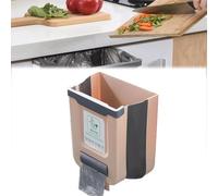 GXJIXf Foldable Kitchen Cabinet Trash Can, High Load-Bearing Capacity, can Store Garbage Bags, with a Cleaning Scraper, for the cabinet door (typeB apricot,Large)