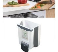 GXJIXf Foldable Kitchen Cabinet Trash Can, High Load-Bearing Capacity, can Store Garbage Bags, with a Cleaning Scraper, for the cabinet door (typeB gray,Large)