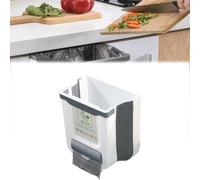 GXJIXf Foldable Kitchen Cabinet Trash Can, High Load-Bearing Capacity, can Store Garbage Bags, with a Cleaning Scraper, for the cabinet door (typeB gray,Small)