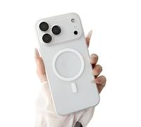 GXJIXf Magnetic Slim Frosted Minimalist Case for iPhone 17, Translucent Skin Feel Anti-Fingerprints, Built-in Camera Protector (17air,White)