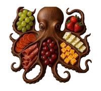 GXJIXf Octopus Charcuterie Platter, Tentacle Platter, Ocean Themed Cheese Bread Board, Ideal Gift for Seafood Lovers and Entertainers (Type B)