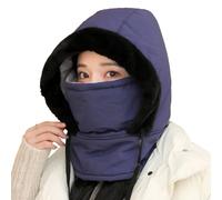 GXJIXf Plush-Lined Windproof Thermal Hat, Cold Weather Fleece Face Mask Hood, for Ski, Snowboard, Cycling, Running, for Men & Women (Navy)