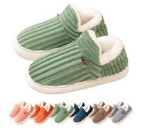 GXJIXf Puffy Slipper Booties for Women, Cloud Slippers, Comfy House Winter Warm Boots with Anti-Slip Sole (Green,X-Large)