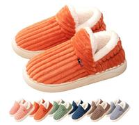 GXJIXf Puffy Slipper Booties for Women, Cloud Slippers, Comfy House Winter Warm Boots with Anti-Slip Sole (Orange,X-Large)