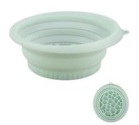 GXJIXf Silicone Foldable Facial Ice Bath Bowl, Ice Bath Facial Plunge Bowl with Built-In Icetray, Portable Cold Therapy Tool for Home and Travel (green)