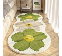 GXJIXf Soft Irregular Flower Pattern Rug, Bedroom Soft Carpets, Cute Boho Plush Floor Mat, Fluffy Thermal, Non-Slip, Durable (Green,50 * 120cm/19.69 * 47.25in)