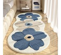 GXJIXf Soft Irregular Flower Pattern Rug, Bedroom Soft Carpets, Cute Boho Plush Floor Mat, Fluffy Thermal, Non-Slip, Durable (Blue,50 * 120cm/19.69 * 47.25in)