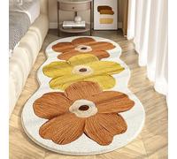 GXJIXf Soft Irregular Flower Pattern Rug, Bedroom Soft Carpets, Cute Boho Plush Floor Mat, Fluffy Thermal, Non-Slip, Durable (Orange,40 * 120cm/15.75 * 47.25in)