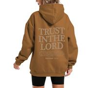 GXJIXf Trust In The Lord Hoodie, Christian Hoodies, Christian Long Sleeve Sweatshirts for Women and Men (Camel,L)