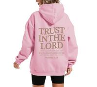 GXJIXf Trust In The Lord Hoodie, Christian Hoodies, Christian Long Sleeve Sweatshirts for Women and Men (Pink,XXL)