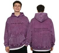 GXJIXf Washed Vintage You Are Enough Hoodie, Dear Person Behind Me Hoodies, 100% Pure Cotton, for Unisex (Purple-2,3XL)
