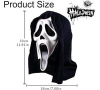 Gxlaihly Scream Maske,Ghost Face Mask,Ghost Face Máscara Fantasma de Halloween,Máscara fantasma,Mascara ghost,ScreaMáscara,Máscara de grito