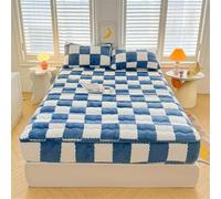 GXLBDK Funda De Colchón Suave, Suave Y Dulce, Caliente En Invierno, Adecuada para Colchones Gruesos, para Adultos Y Niños,Azul,70.8 * 78.7in
