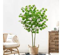 GXLBDK Planta Artificial Grande Exterior Artificial,Planta Grande,Decoración De Flor De Seda Sakura Falsa Hecha A Mano,para Bodas, Eventos, Fiestas En,Púrpura,180cm/70.8in