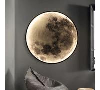 GXLBDK Simulación Luna Iluminaciónde Pared Lámpara,con Mando A Distancia E Interruptor De Cable De Alimentación Luz De Pared Dormitorio Aplique De Pared 3D para,Wired Version,50cm/19.6in
