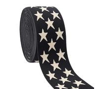 GXMDSGZ 1set Flat Elastic Rubber Bands Webbing Garment Sewing Accessories Jacquard Stars Black 40mm 5yards/Set 4.572mm para proyectos